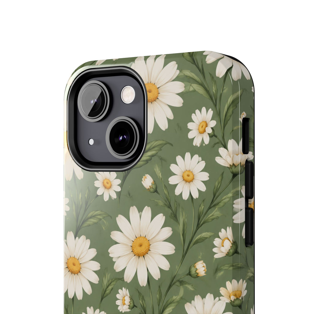 Daisy Pattern Tough Phone Case — Protective Floral iPhone Case