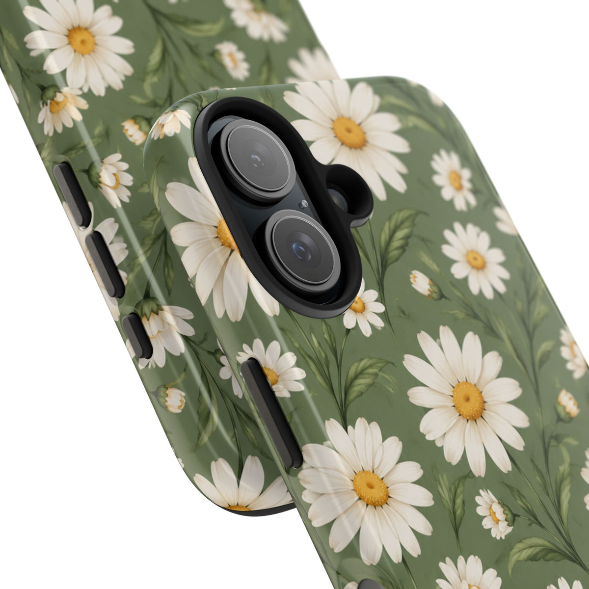 Daisy Pattern Tough Phone Case — Protective Floral iPhone Case
