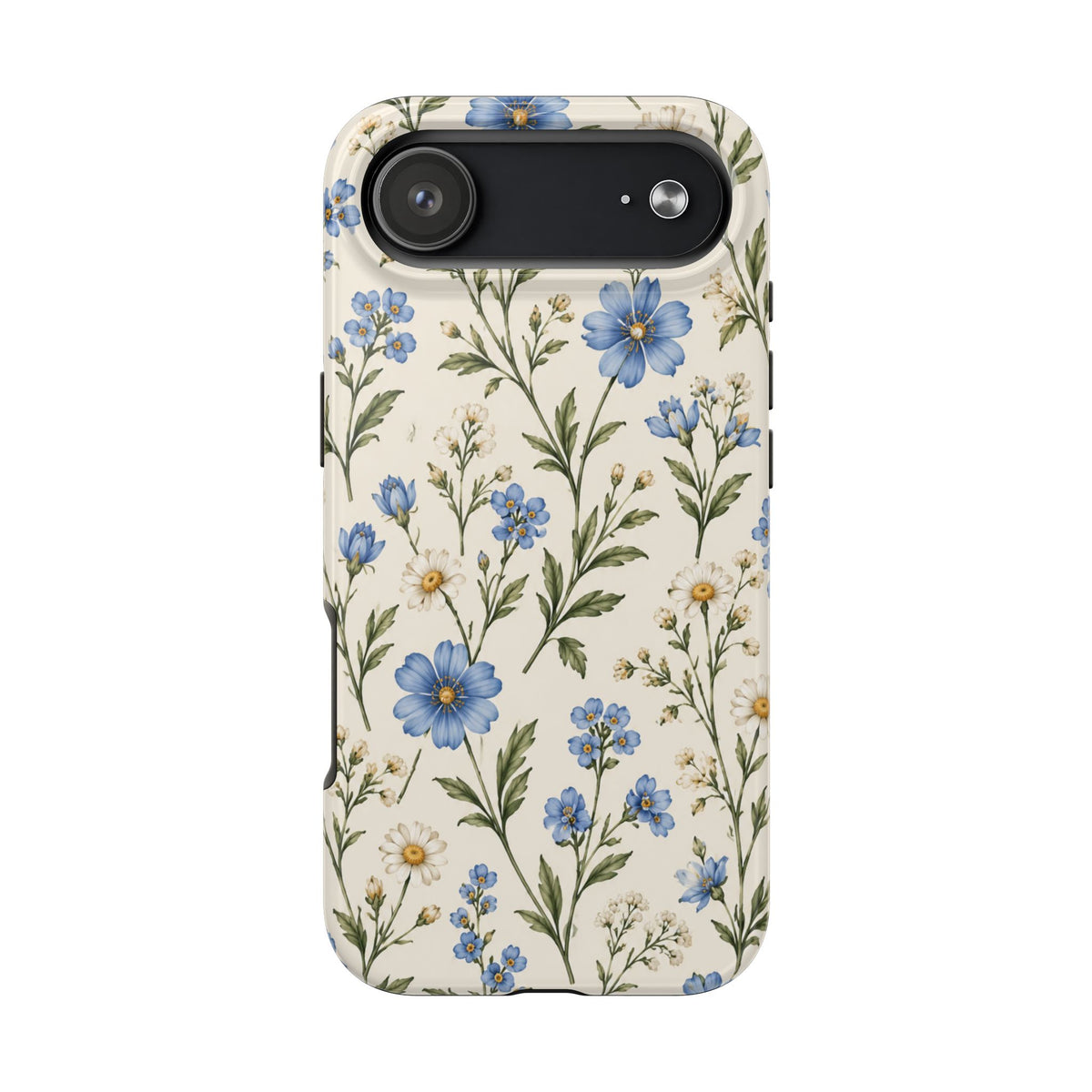 Blue Wildflower Tough Phone Case — Floral Protective Phone Cover