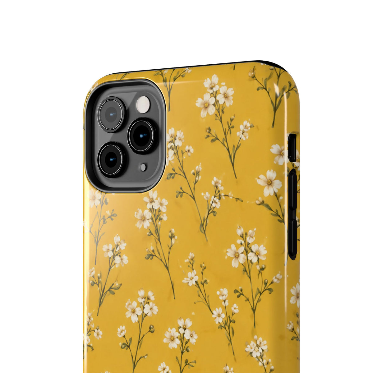 Mustard Floral Tough Phone Case — Daisy Sprig Protective Phone Case