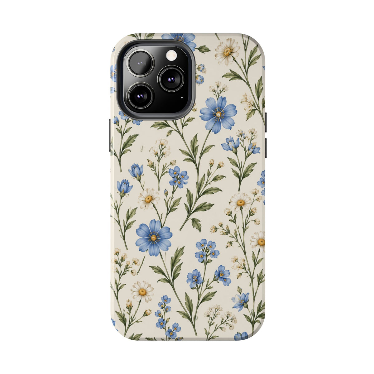 Blue Wildflower Tough Phone Case — Floral Protective Phone Cover