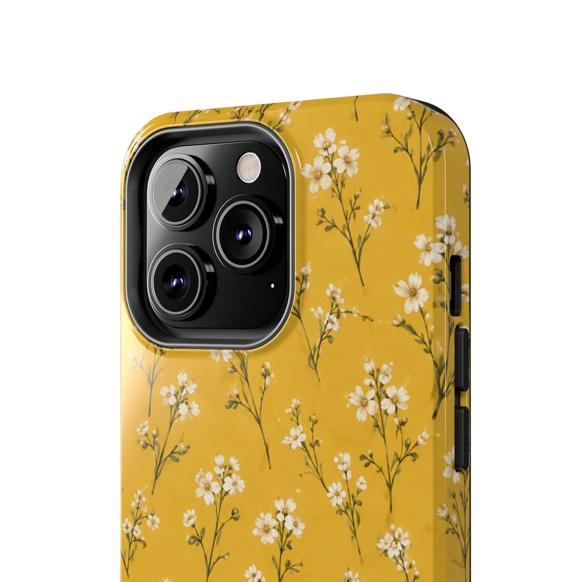 Mustard Floral Tough Phone Case — Daisy Sprig Protective Phone Case