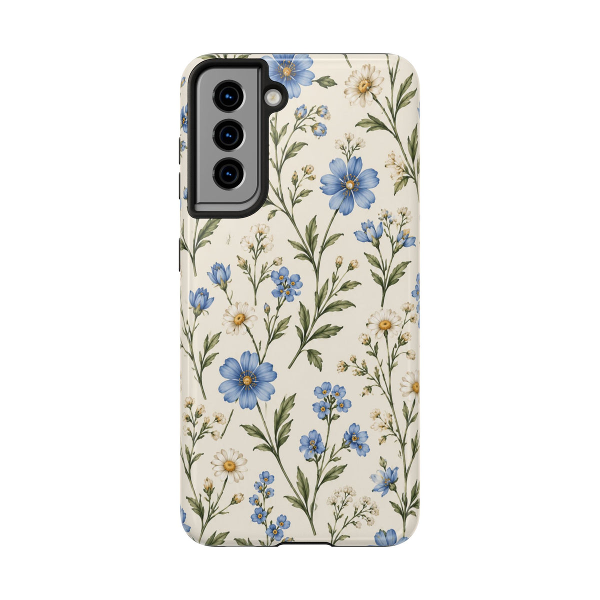 Blue Wildflower Tough Phone Case — Floral Protective Phone Cover