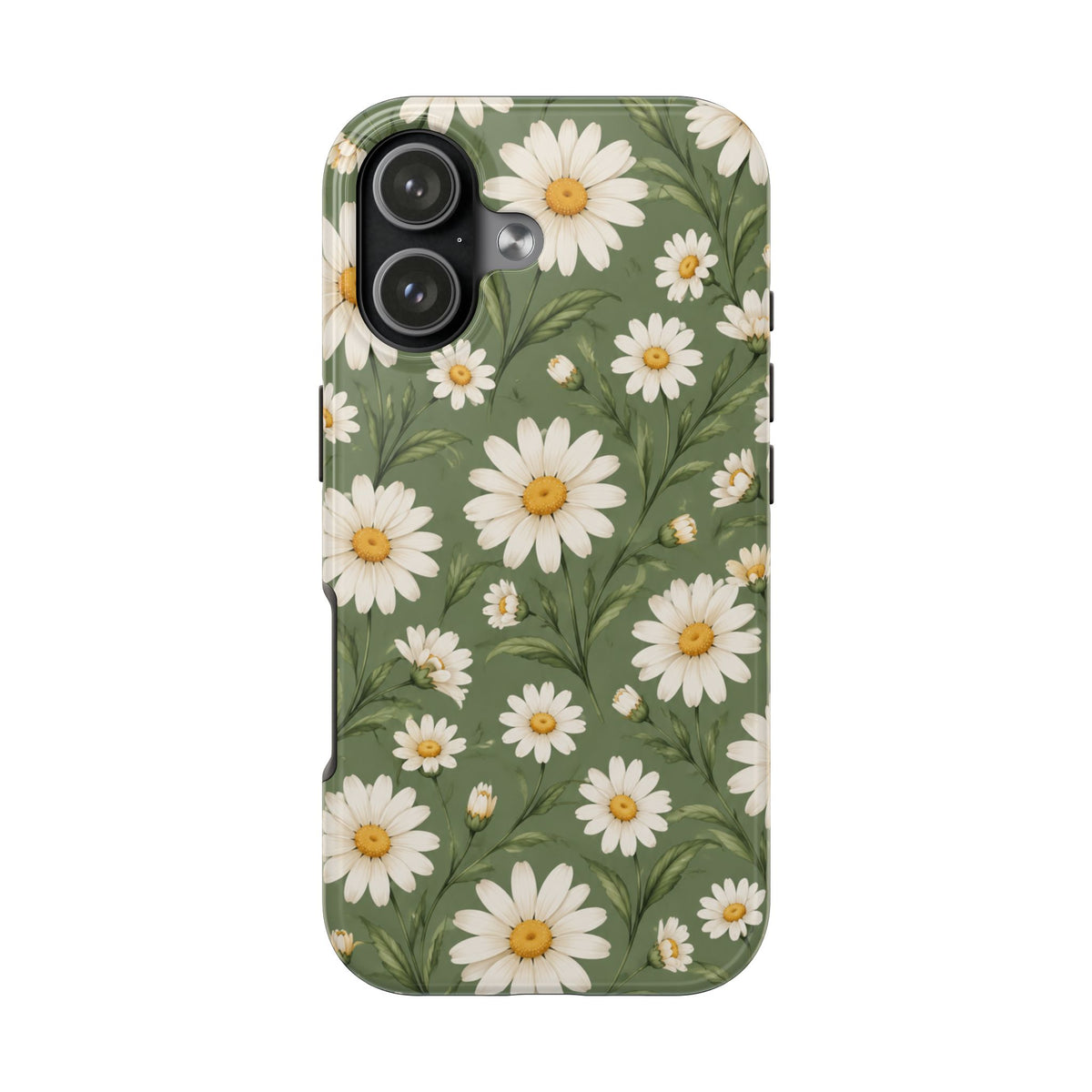 Daisy Pattern Tough Phone Case — Protective Floral iPhone Case