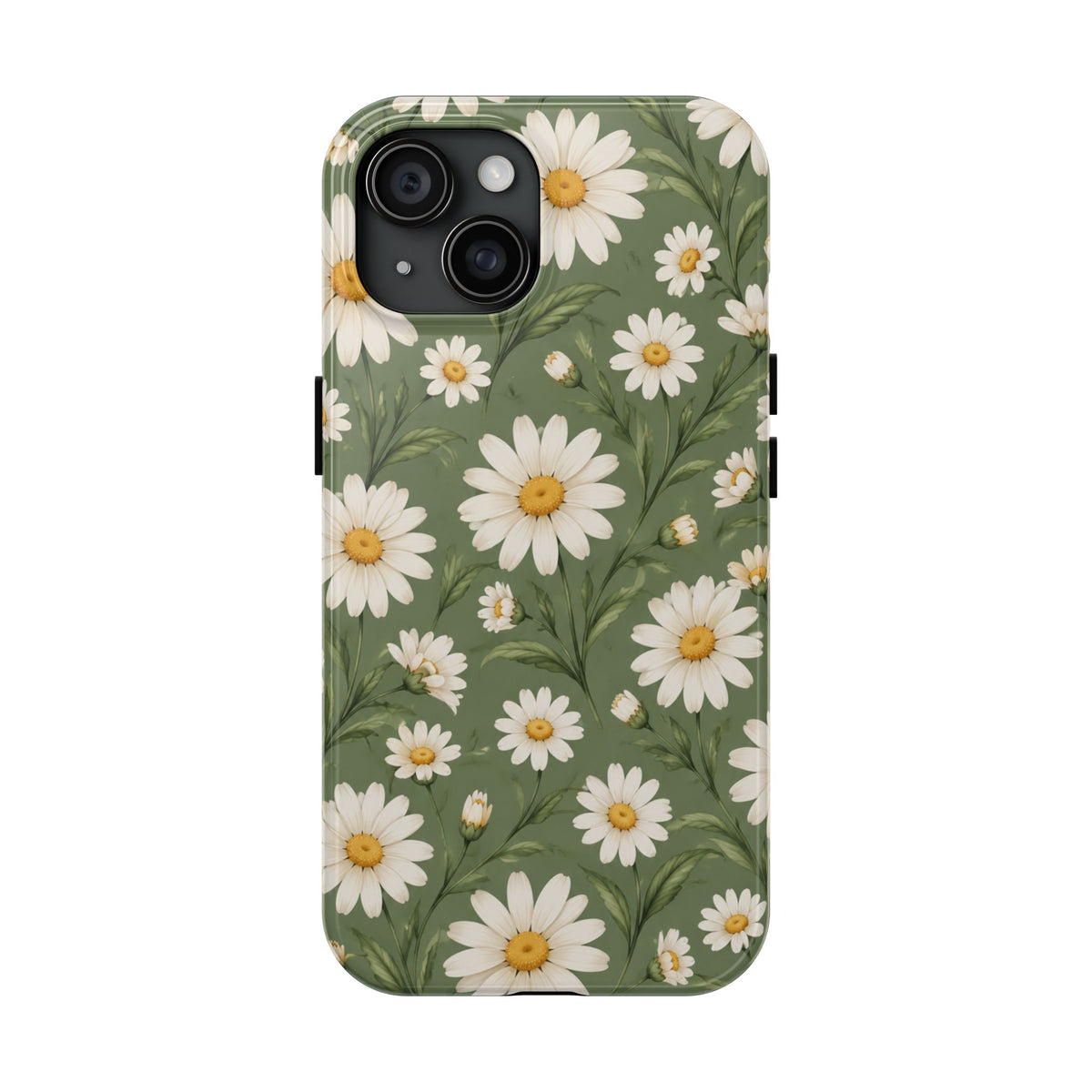 Daisy Pattern Tough Phone Case — Protective Floral iPhone Case