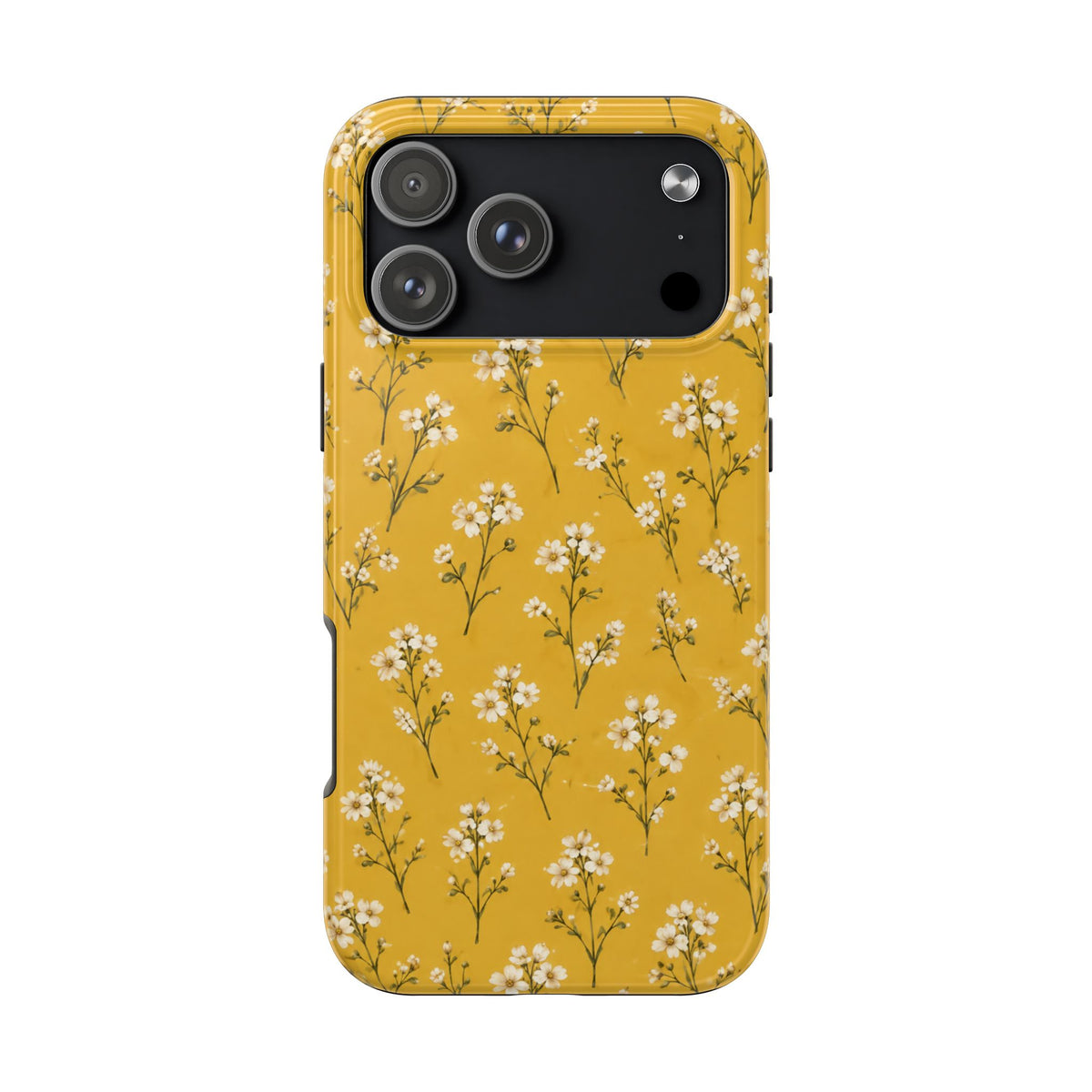 Mustard Floral Tough Phone Case — Daisy Sprig Protective Phone Case