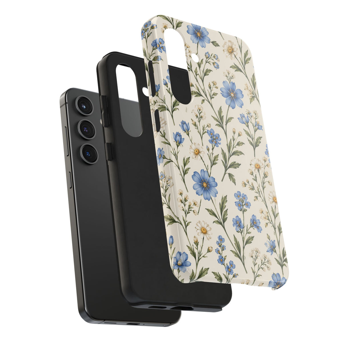 Blue Wildflower Tough Phone Case — Floral Protective Phone Cover