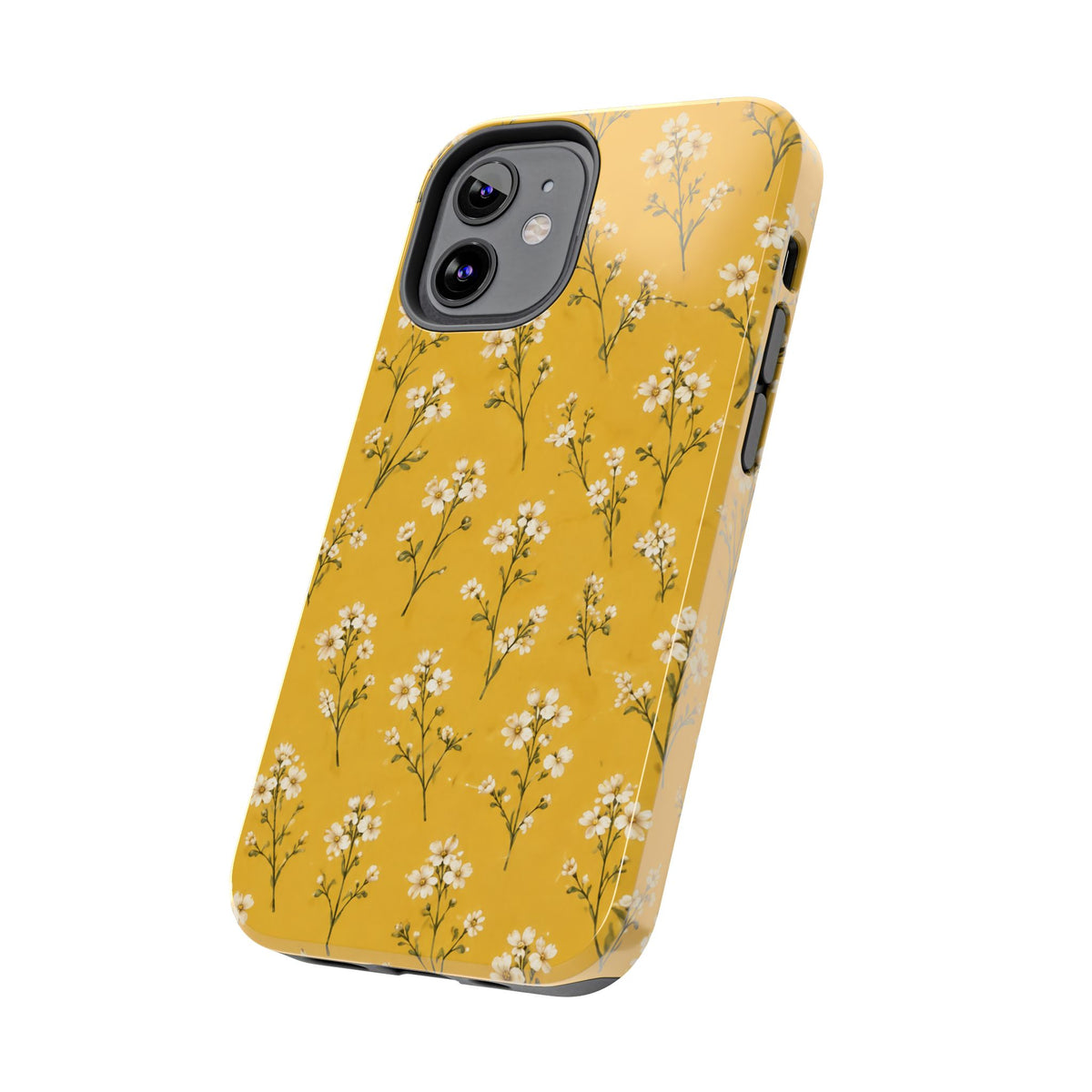 Mustard Floral Tough Phone Case — Daisy Sprig Protective Phone Case