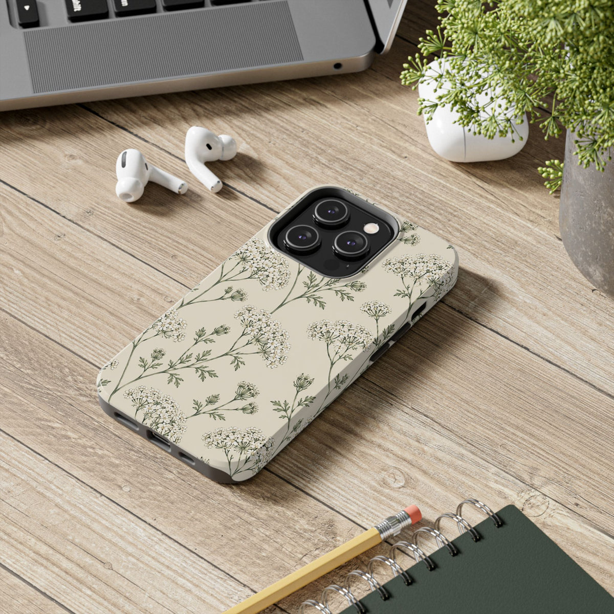 Floral Queen Anne's Lace Tough Phone Case – Protective Botanical iPhone Cover