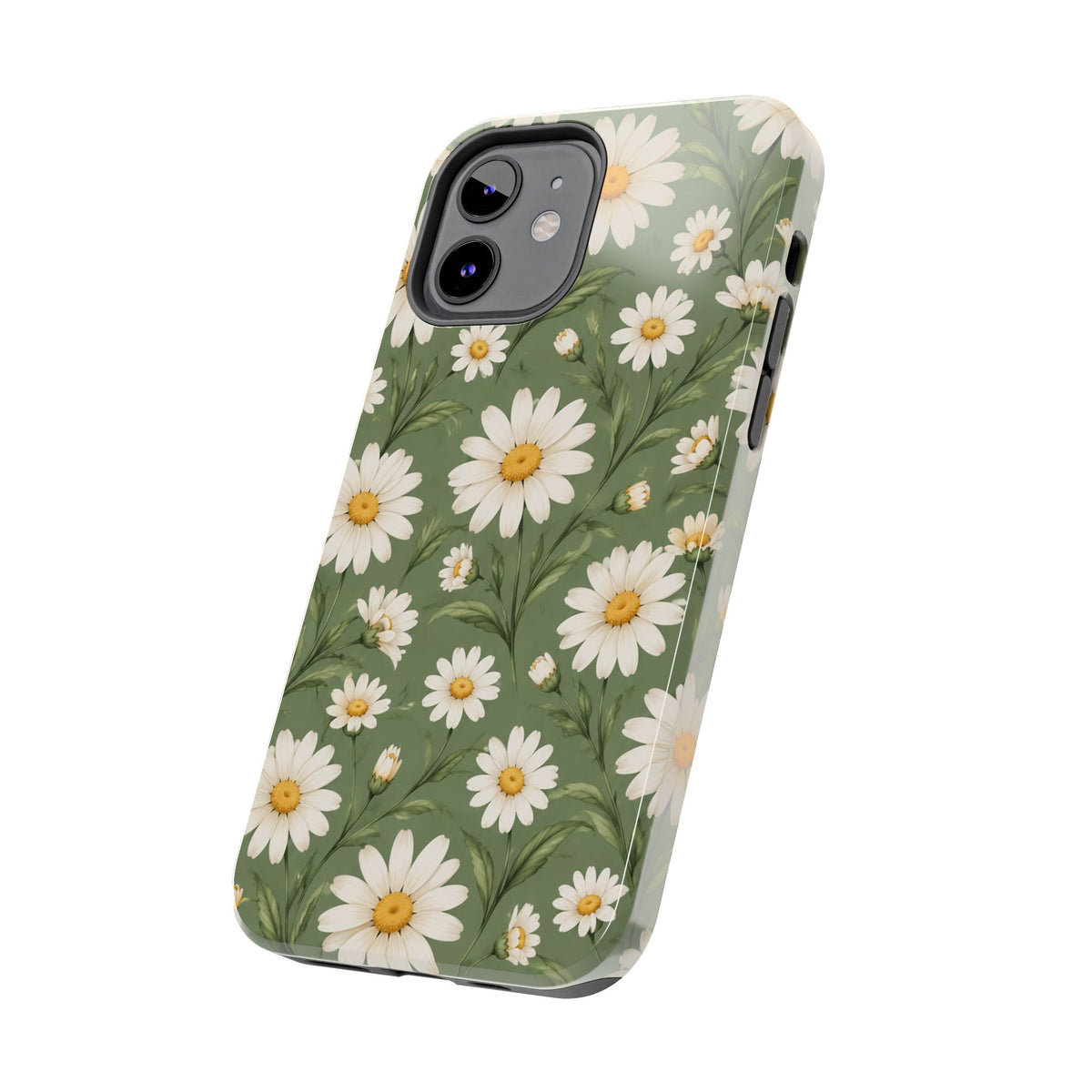Daisy Pattern Tough Phone Case — Protective Floral iPhone Case