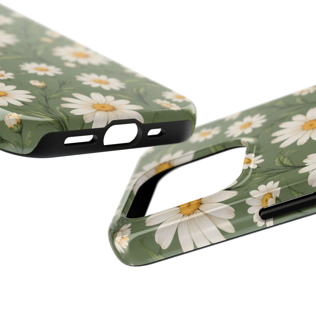 Daisy Pattern Tough Phone Case — Protective Floral iPhone Case