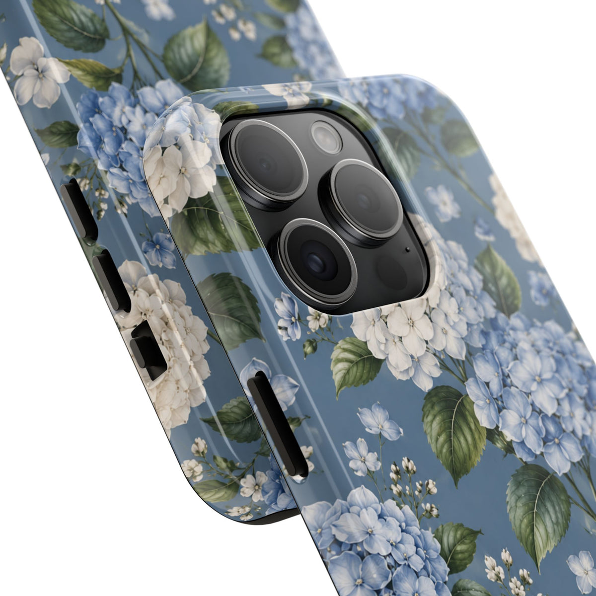 Hydrangea Blue Tough Phone Case — Floral Protective Phone Cover
