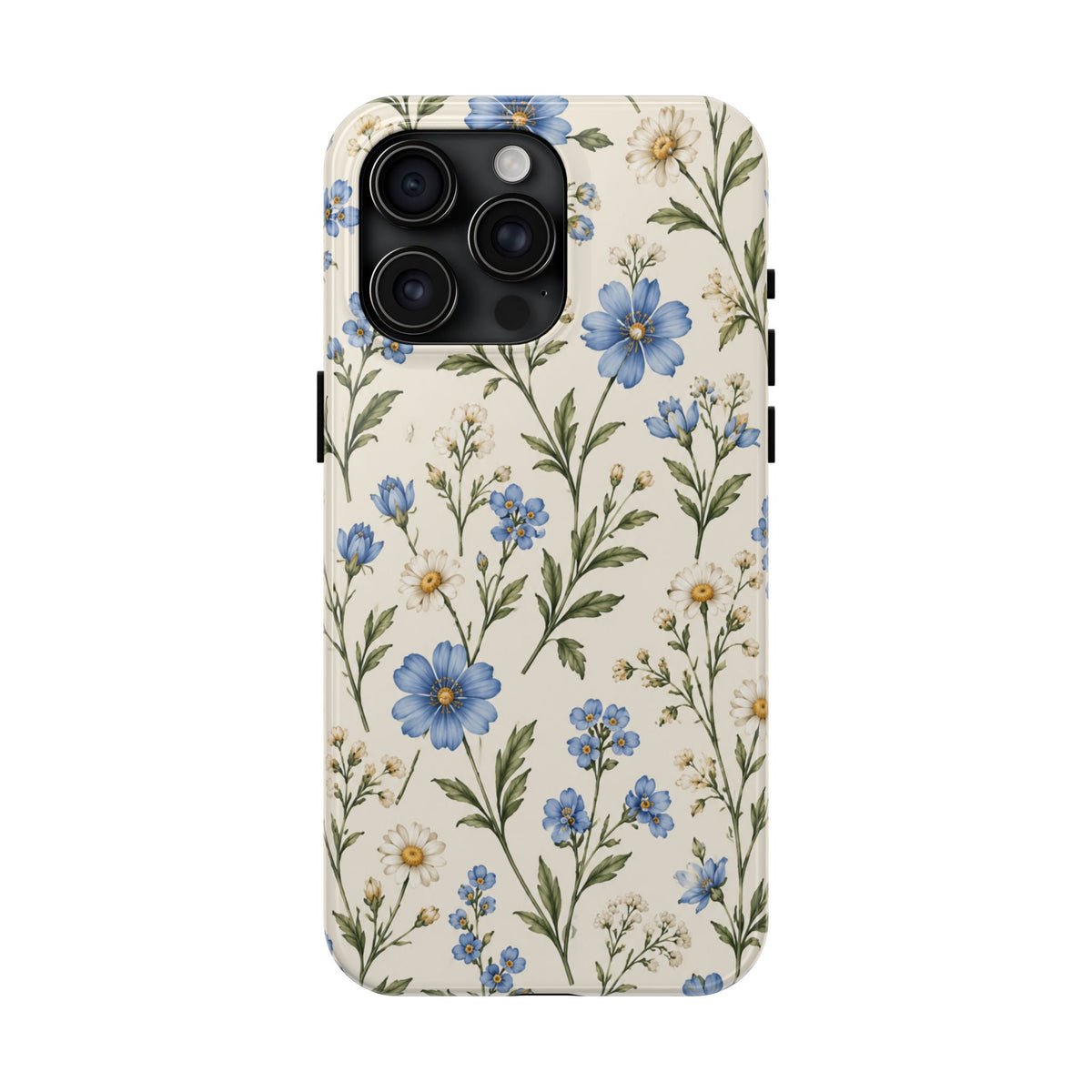 Blue Wildflower Tough Phone Case — Floral Protective Phone Cover