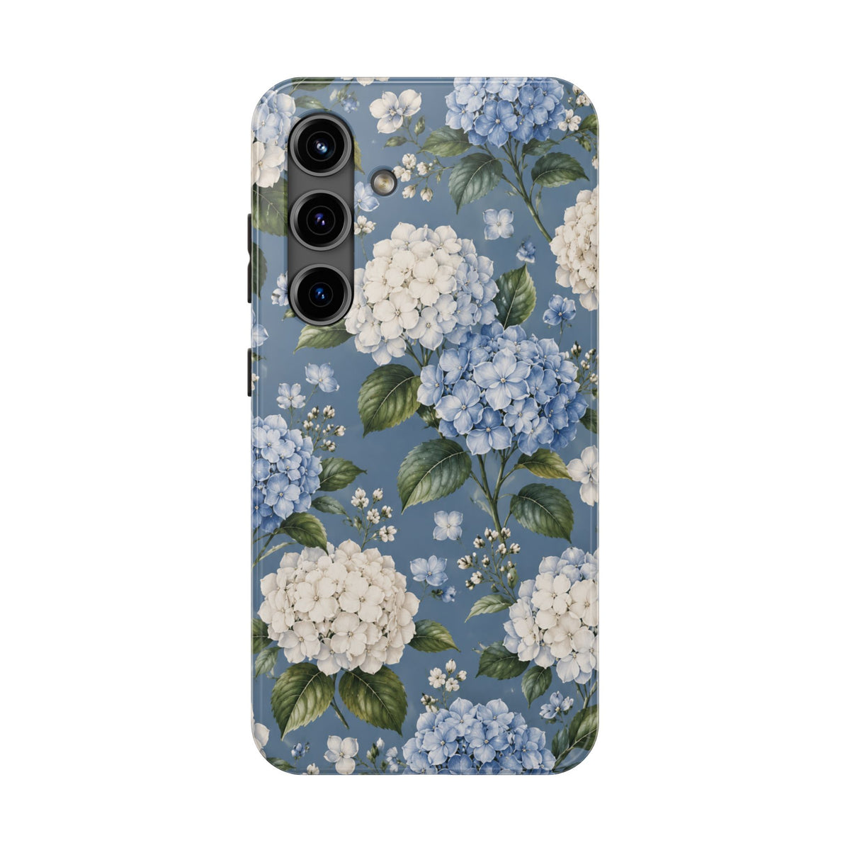 Hydrangea Blue Tough Phone Case — Floral Protective Phone Cover