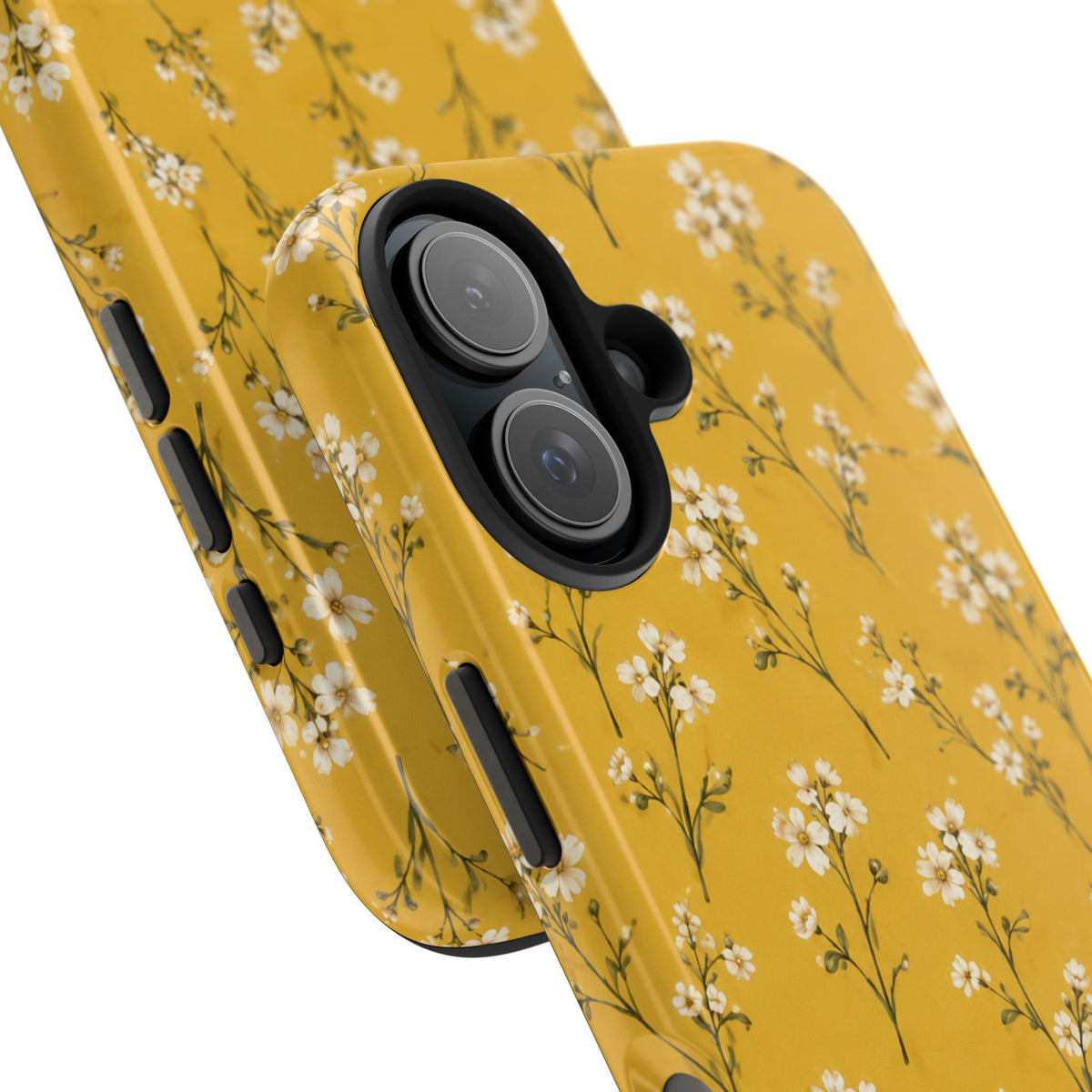 Mustard Floral Tough Phone Case — Daisy Sprig Protective Phone Case