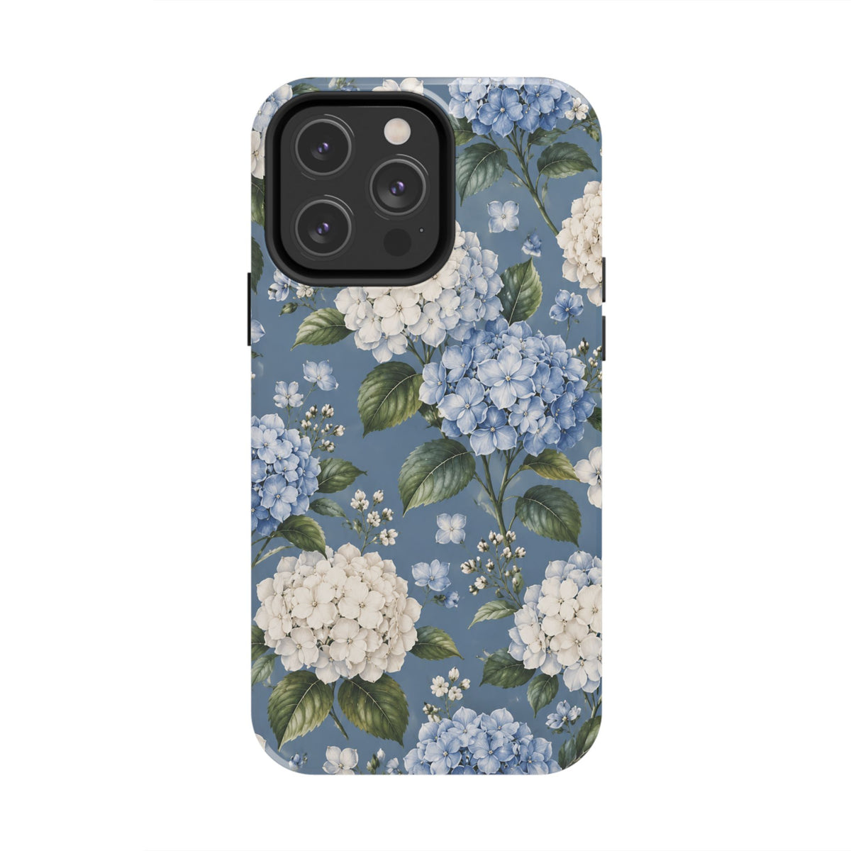 Hydrangea Blue Tough Phone Case — Floral Protective Phone Cover