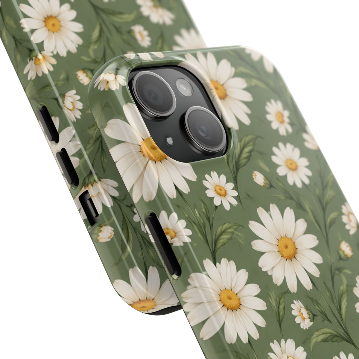 Daisy Pattern Tough Phone Case — Protective Floral iPhone Case