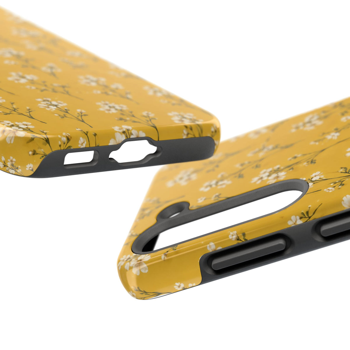 Mustard Floral Tough Phone Case — Daisy Sprig Protective Phone Case