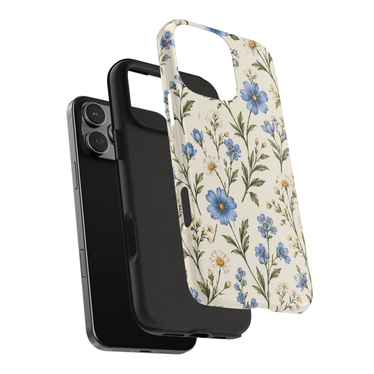 Blue Wildflower Tough Phone Case — Floral Protective Phone Cover