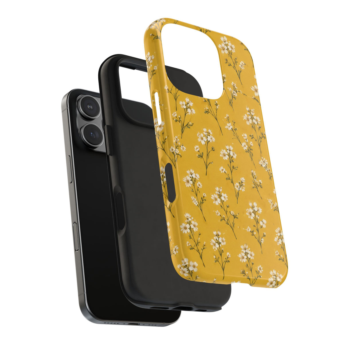 Mustard Floral Tough Phone Case — Daisy Sprig Protective Phone Case