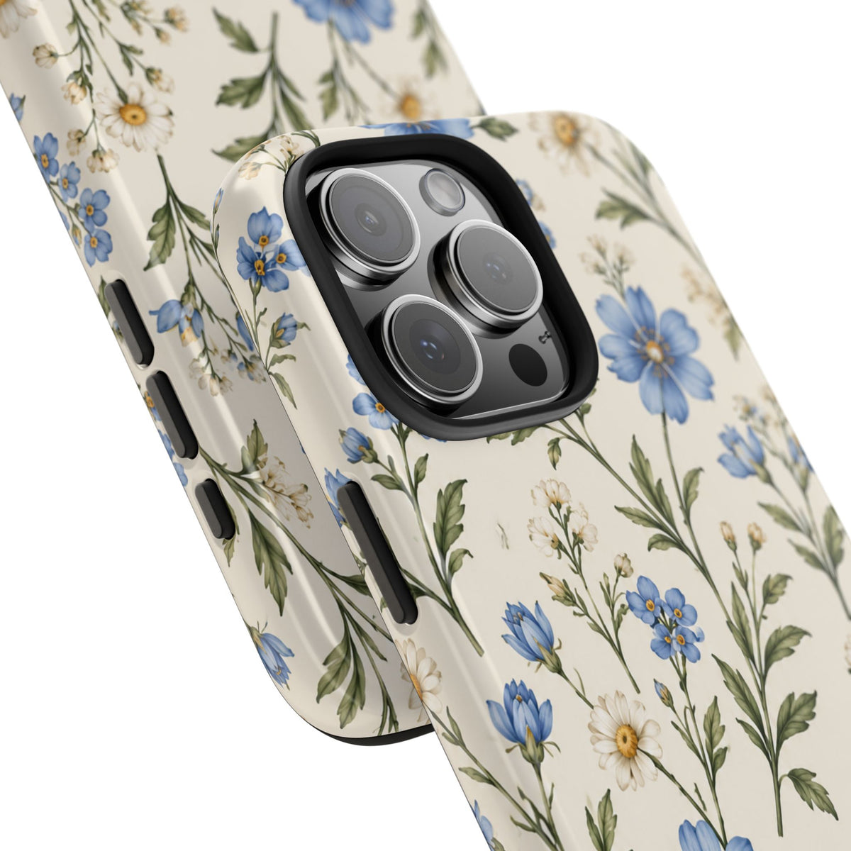 Blue Wildflower Tough Phone Case — Floral Protective Phone Cover