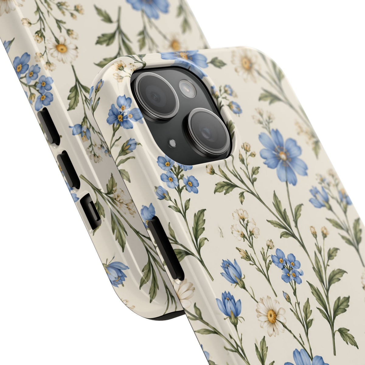 Blue Wildflower Tough Phone Case — Floral Protective Phone Cover