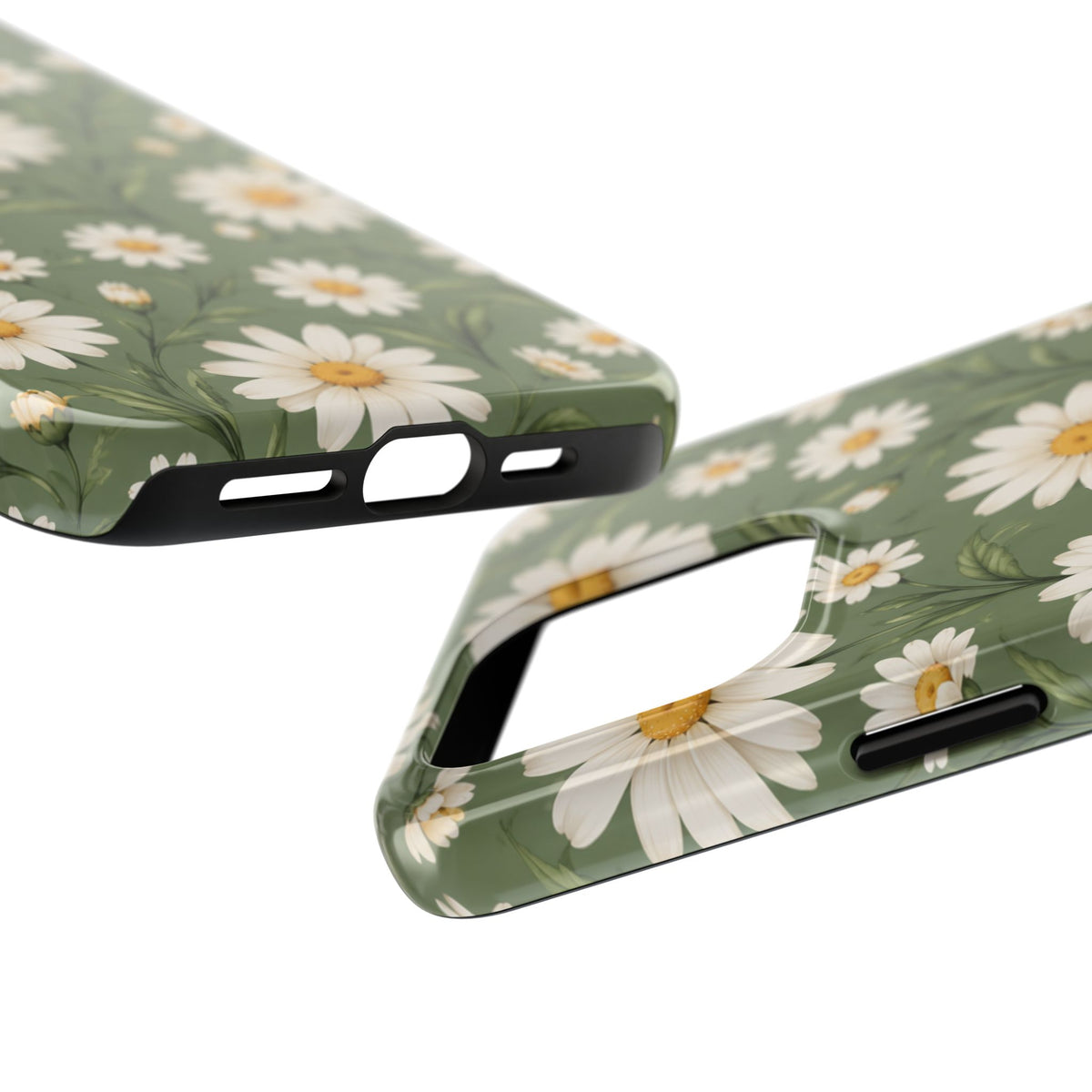 Daisy Pattern Tough Phone Case — Protective Floral iPhone Case