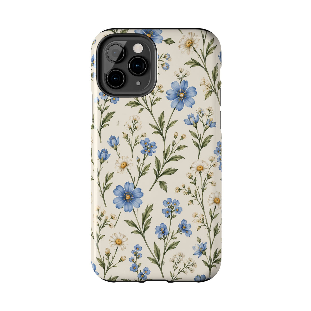 Blue Wildflower Tough Phone Case — Floral Protective Phone Cover
