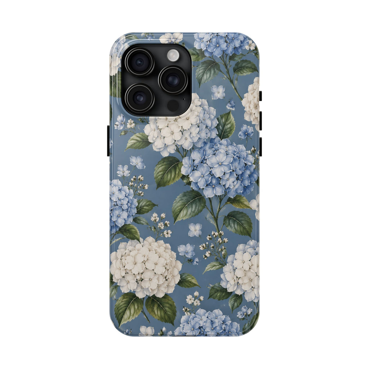 Hydrangea Blue Tough Phone Case — Floral Protective Phone Cover