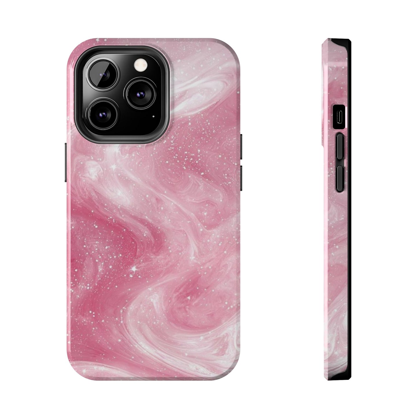 Stylish Tough Phone Cases - Pink Marble Design, Phone Cover for Women, Durable Protection, Trendy Gift, Birthday Present, Everyday Use