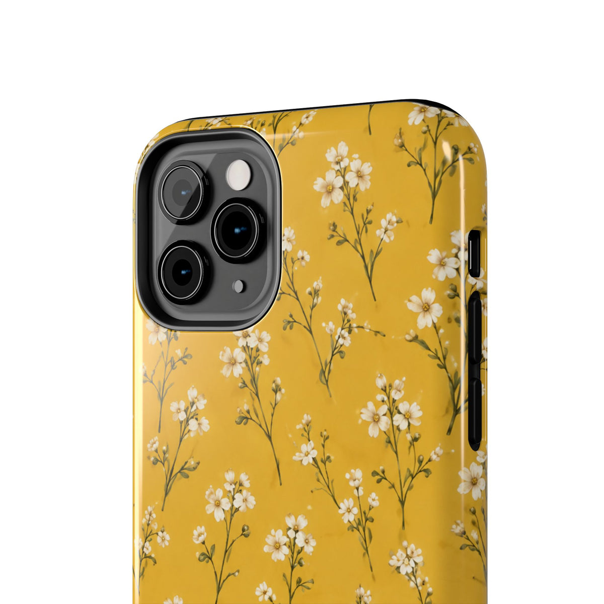 Mustard Floral Tough Phone Case — Daisy Sprig Protective Phone Case