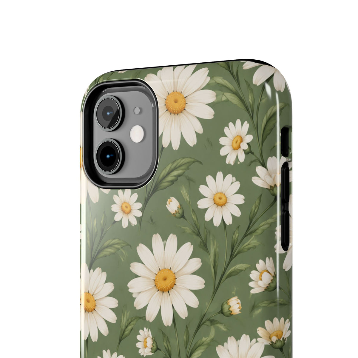 Daisy Pattern Tough Phone Case — Protective Floral iPhone Case