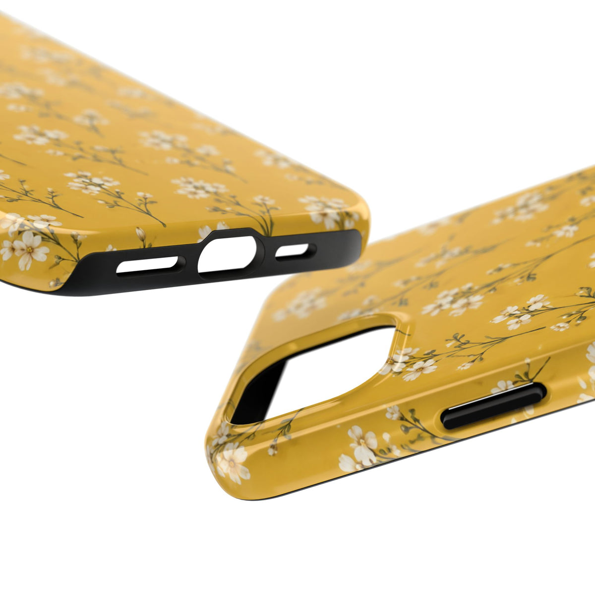 Mustard Floral Tough Phone Case — Daisy Sprig Protective Phone Case