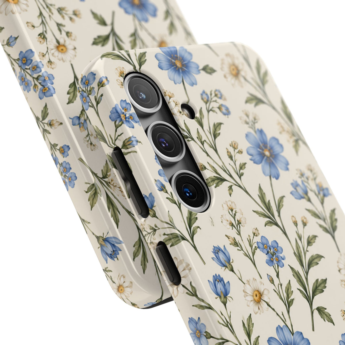 Blue Wildflower Tough Phone Case — Floral Protective Phone Cover