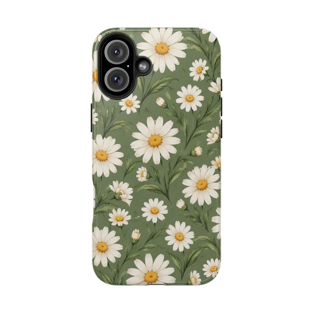 Daisy Pattern Tough Phone Case — Protective Floral iPhone Case
