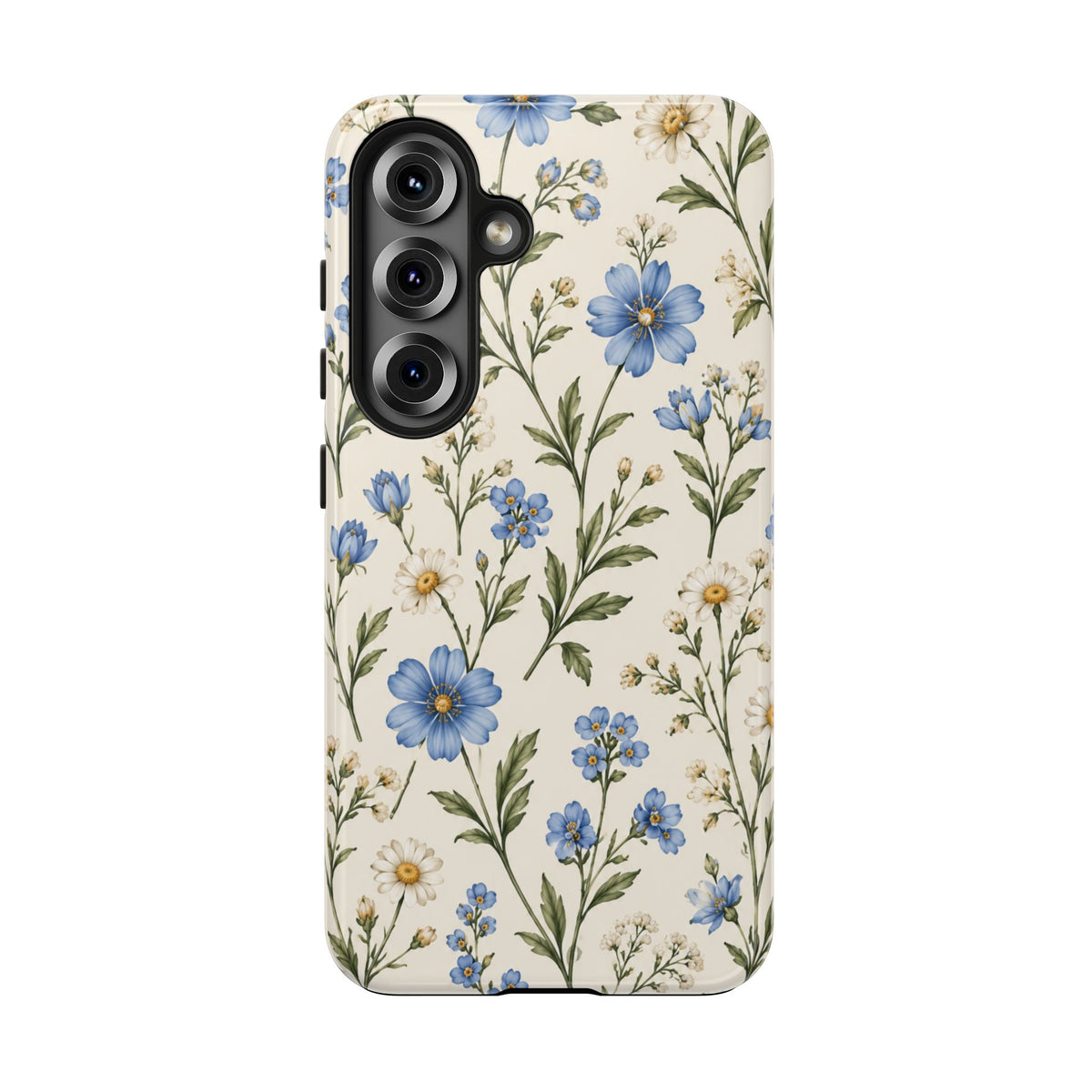 Blue Wildflower Tough Phone Case — Floral Protective Phone Cover