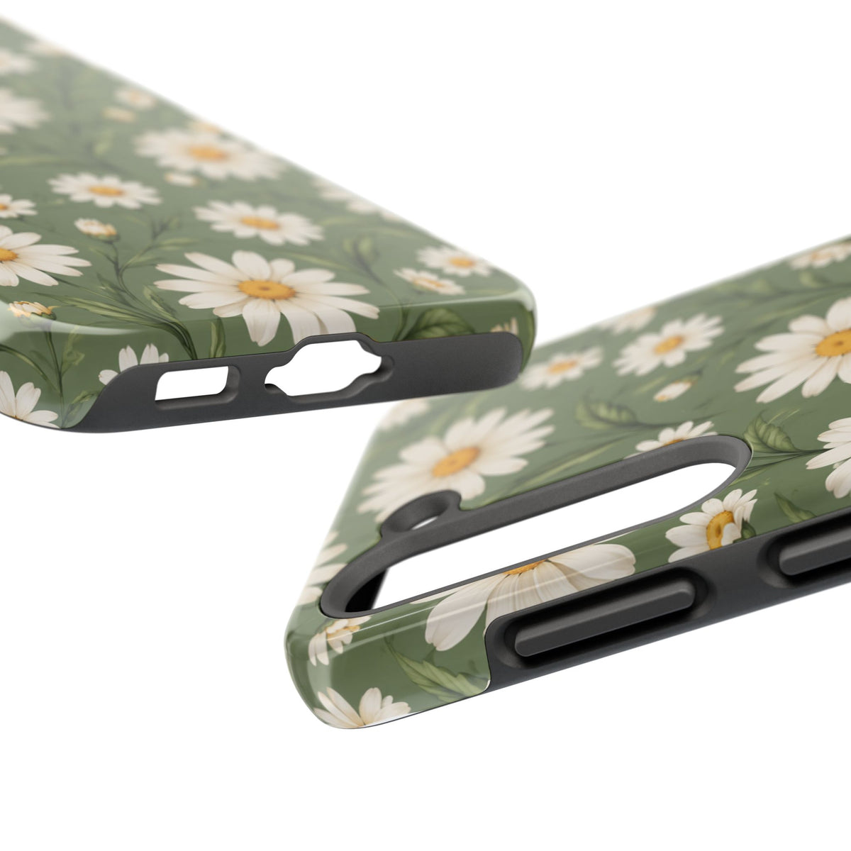 Daisy Pattern Tough Phone Case — Protective Floral iPhone Case