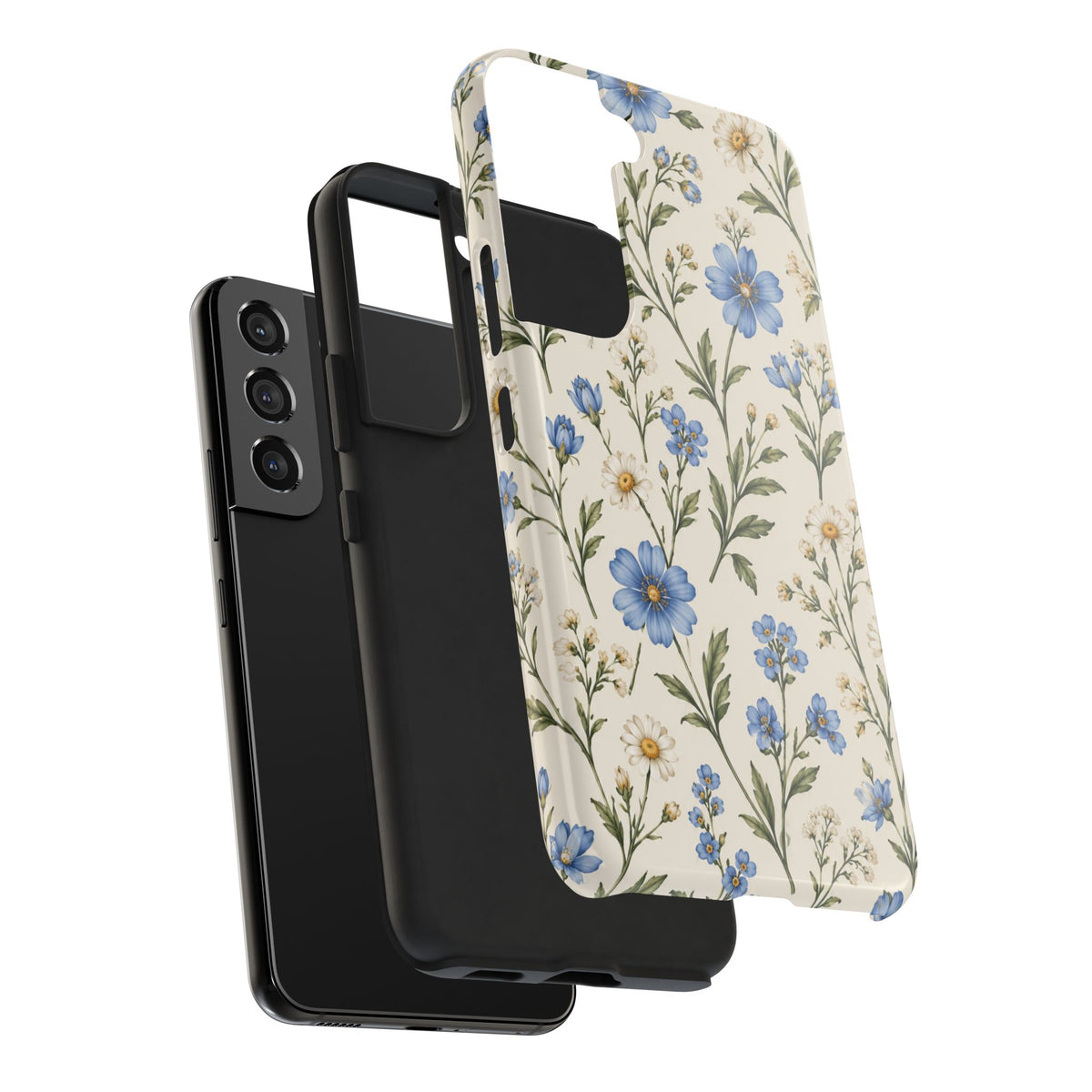 Blue Wildflower Tough Phone Case — Floral Protective Phone Cover