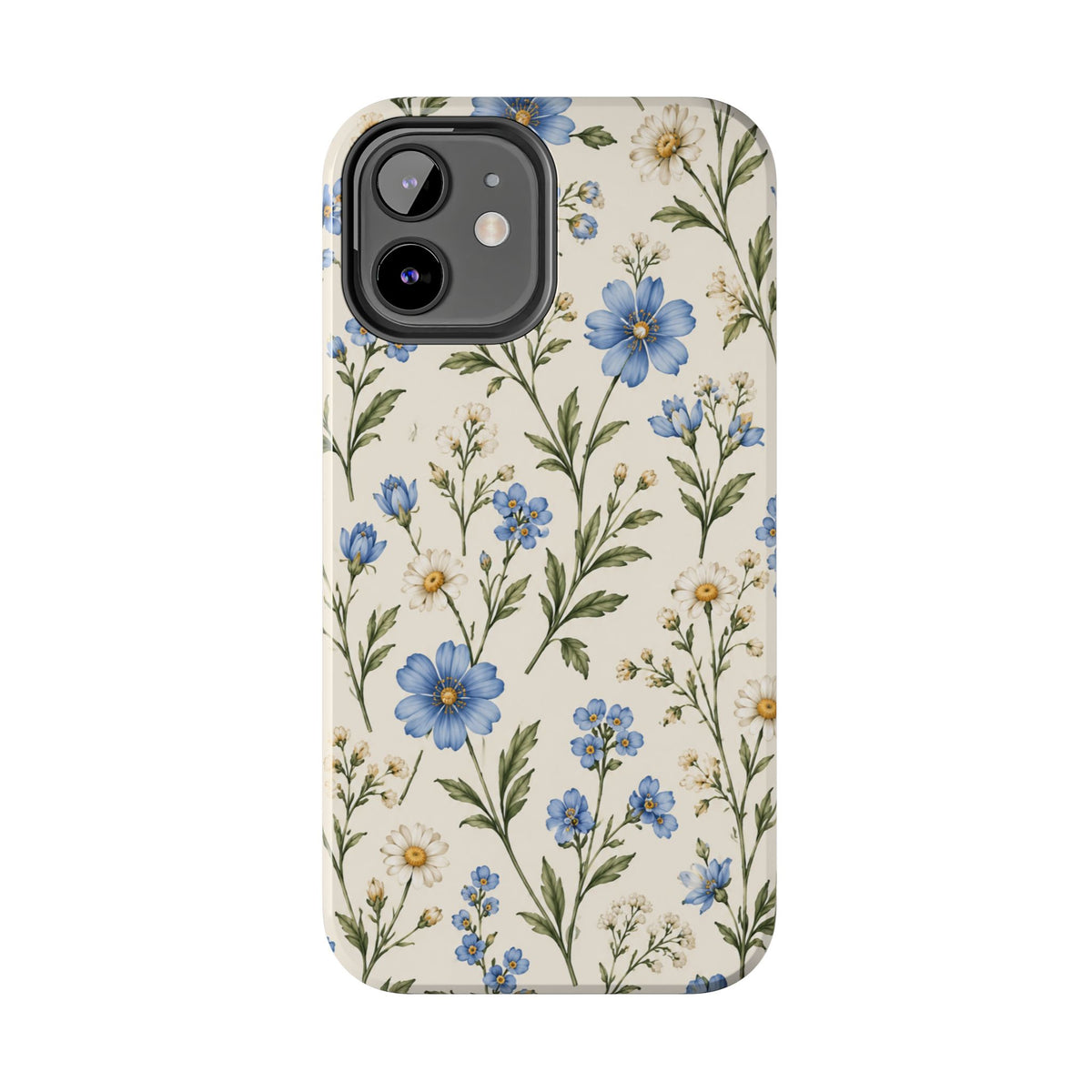 Blue Wildflower Tough Phone Case — Floral Protective Phone Cover