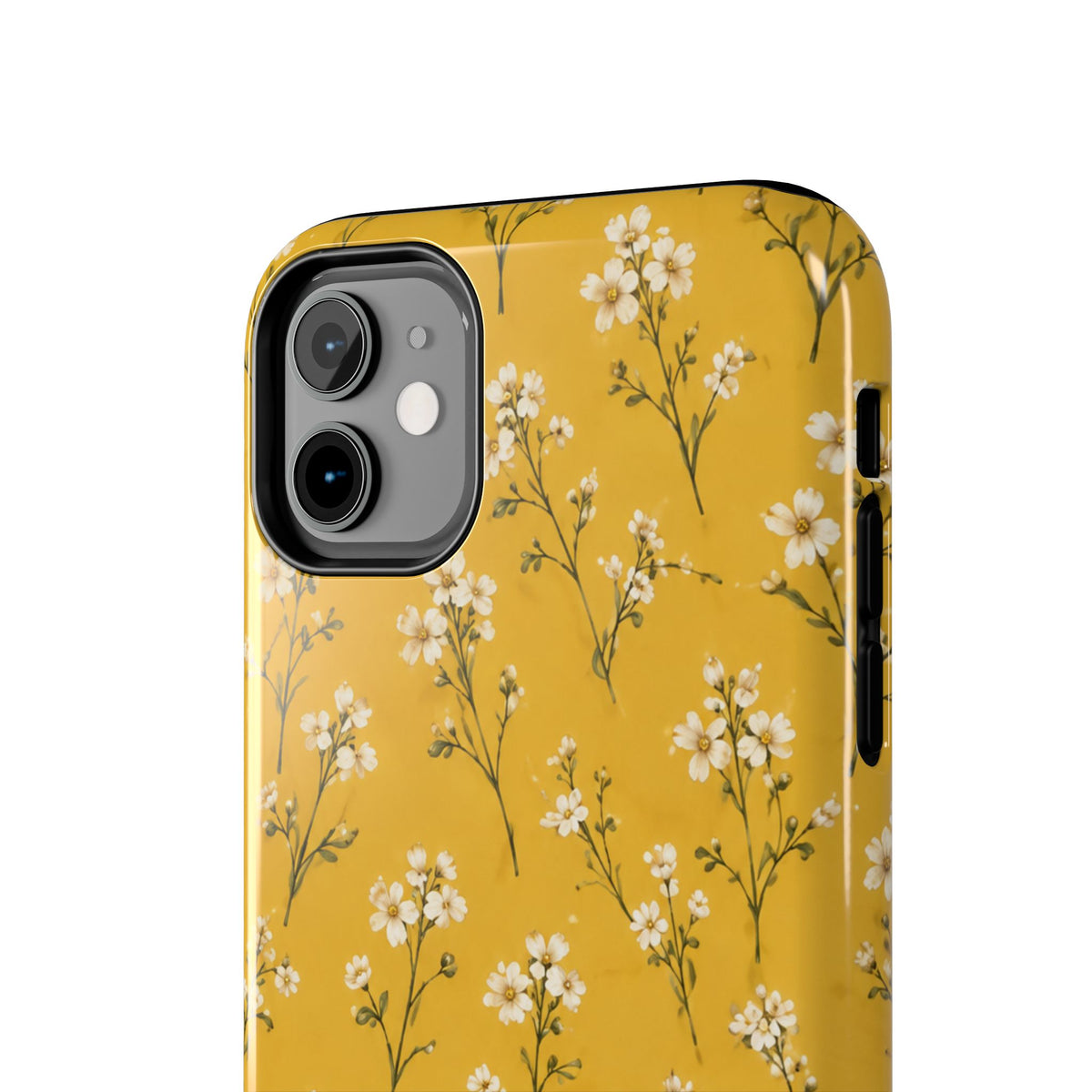 Mustard Floral Tough Phone Case — Daisy Sprig Protective Phone Case