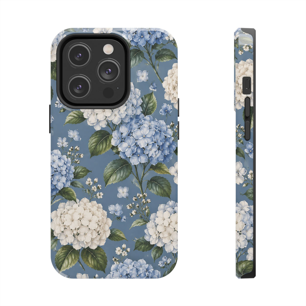 Hydrangea Blue Tough Phone Case — Floral Protective Phone Cover