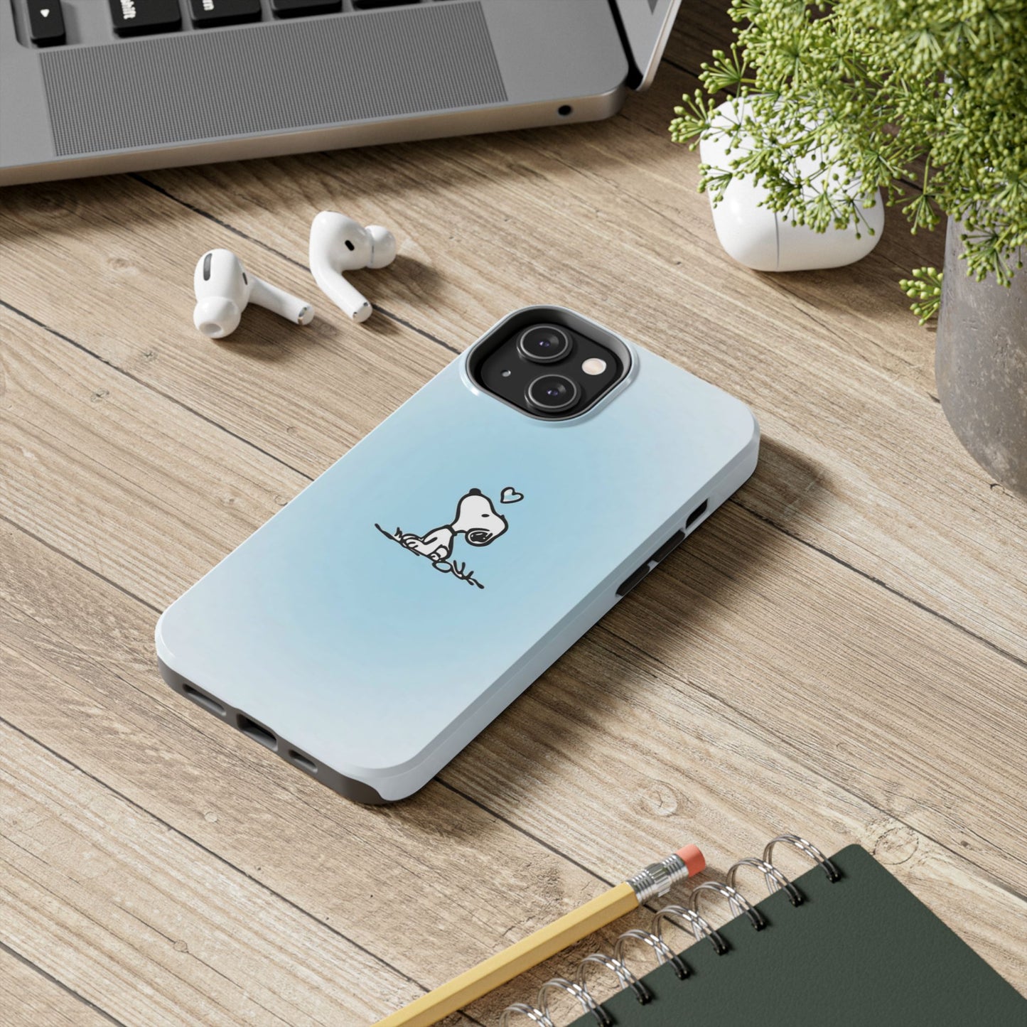 Snoopy Love Tough Phone Cases, Durable Phone Covers for Dog Lovers, Cute Gift for Birthdays, Valentine's Day, Pet Enthusiasts
