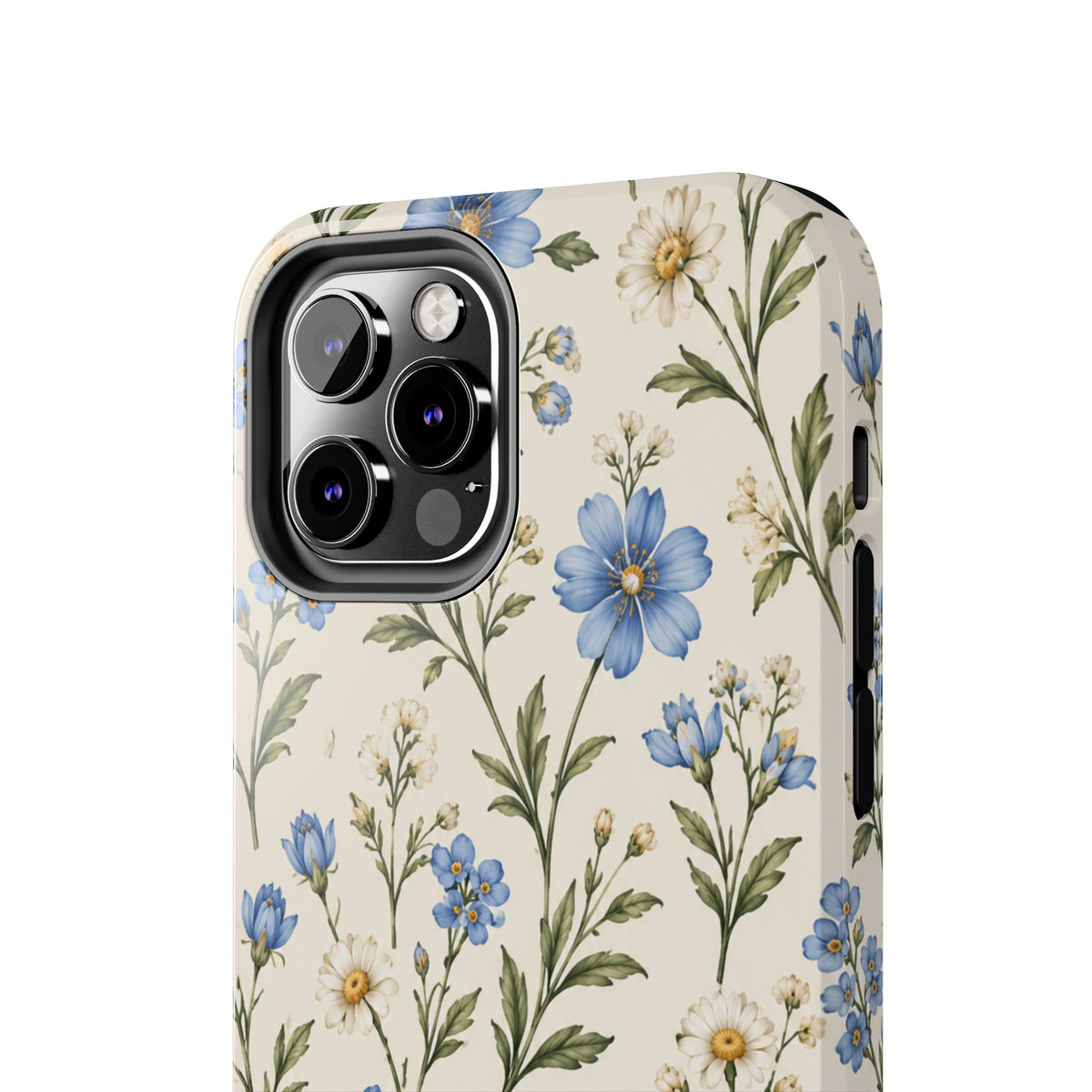 Blue Wildflower Tough Phone Case — Floral Protective Phone Cover