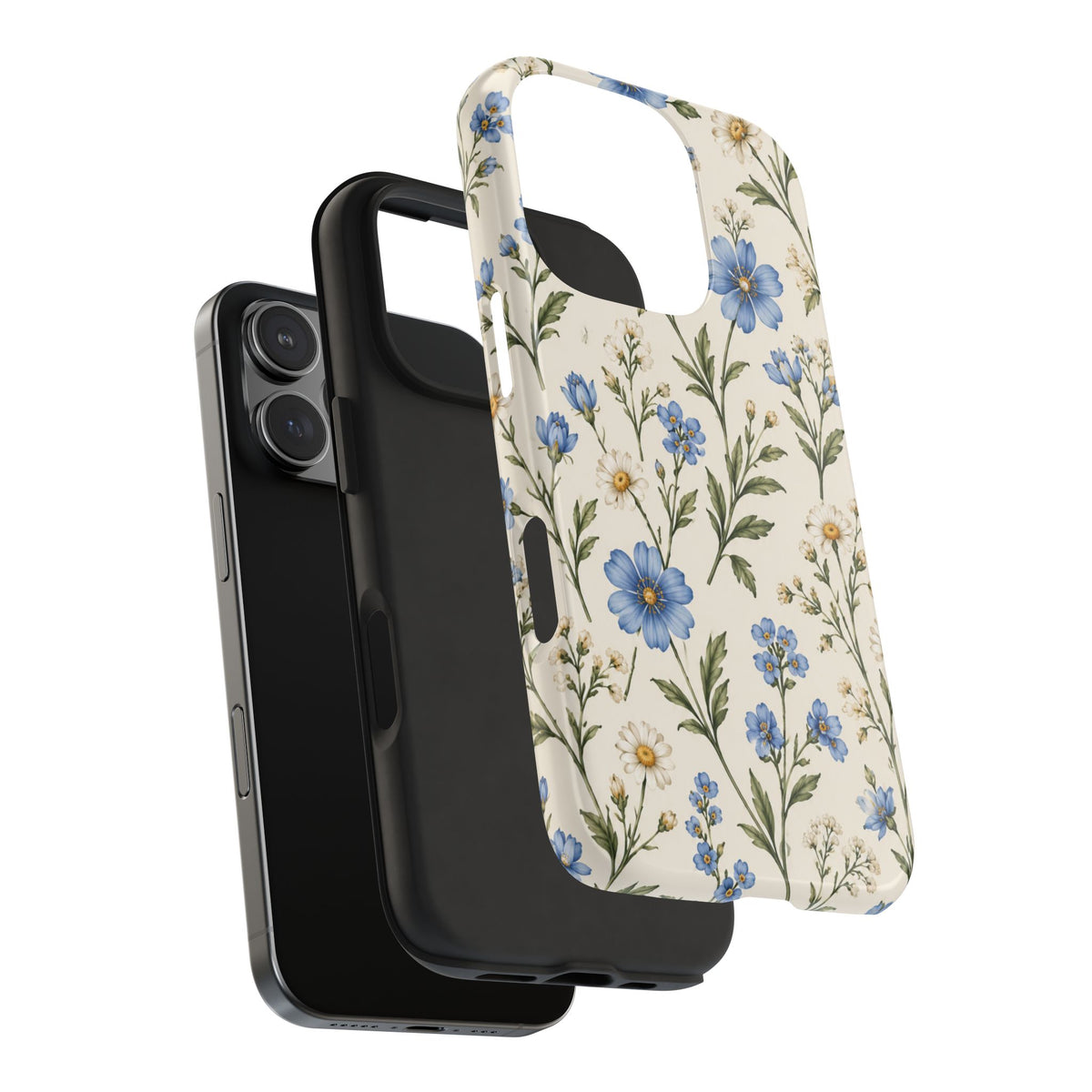 Blue Wildflower Tough Phone Case — Floral Protective Phone Cover