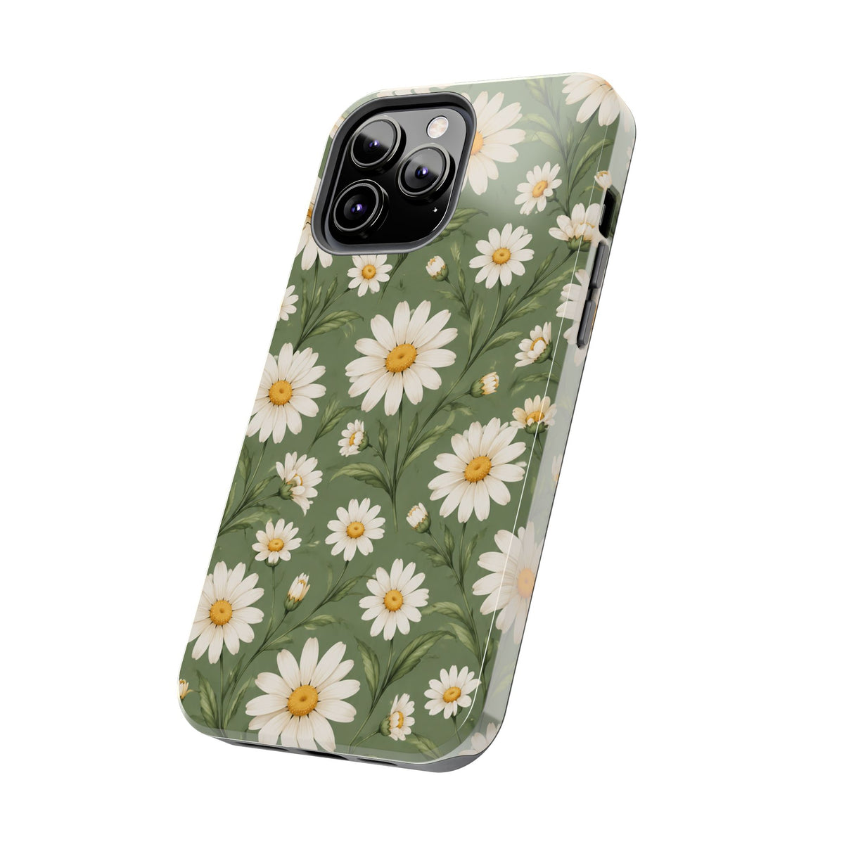 Daisy Pattern Tough Phone Case — Protective Floral iPhone Case