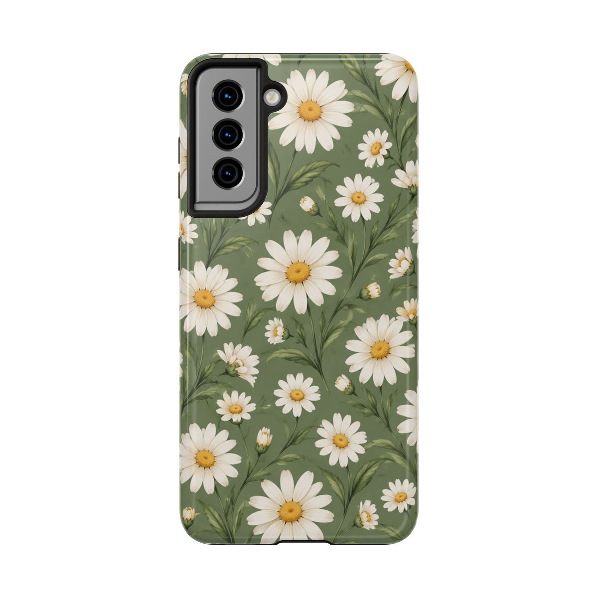 Daisy Pattern Tough Phone Case — Protective Floral iPhone Case