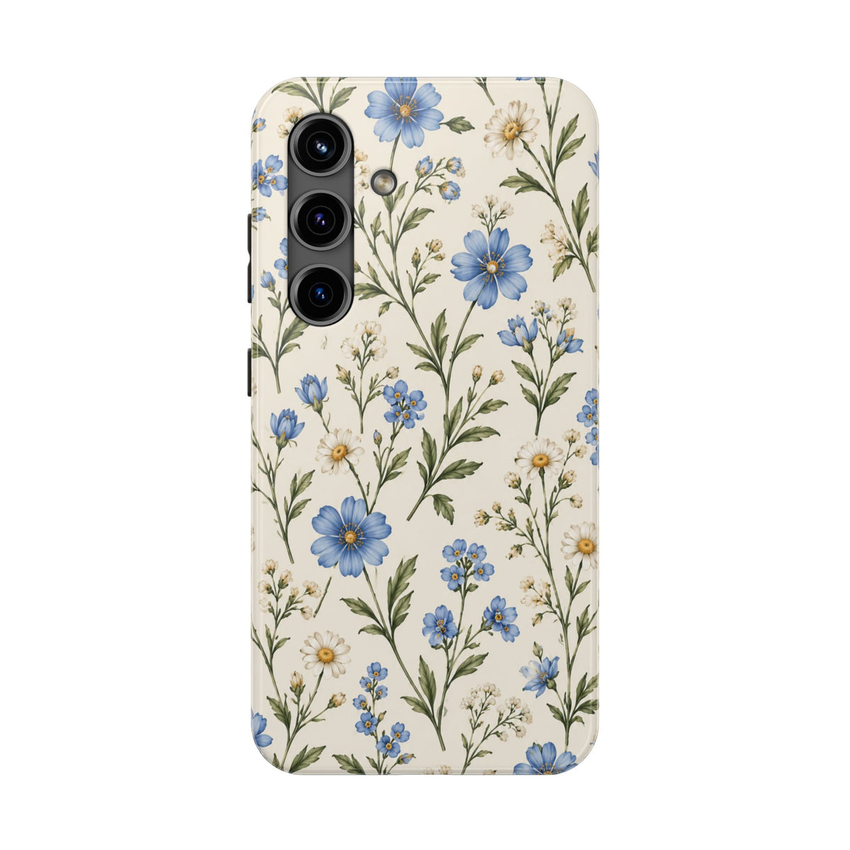 Blue Wildflower Tough Phone Case — Floral Protective Phone Cover