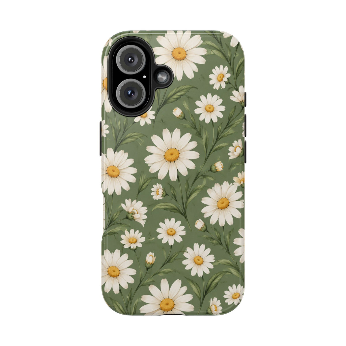 Daisy Pattern Tough Phone Case — Protective Floral iPhone Case