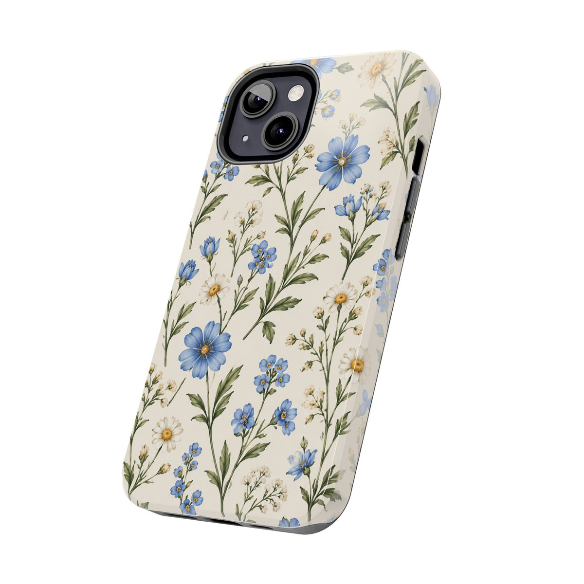 Blue Wildflower Tough Phone Case — Floral Protective Phone Cover