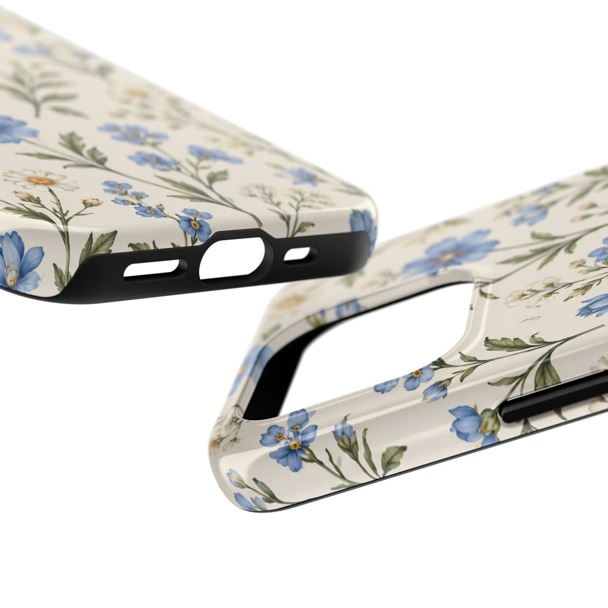 Blue Wildflower Tough Phone Case — Floral Protective Phone Cover